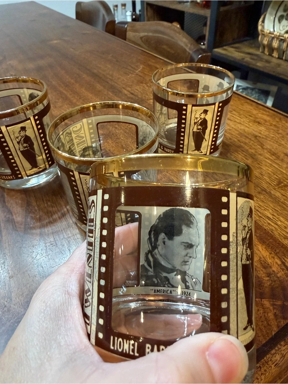 Roaring Twenties Glass Tumbler Set in Gold and Brown